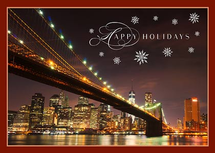 Brooklyn Bridge Lights Holiday Card