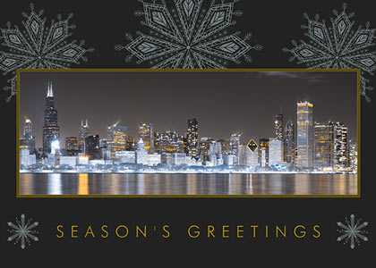 Chicago Holiday Evening Greeting Card