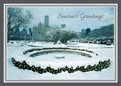 Snowfall on Chicago Holiday Card