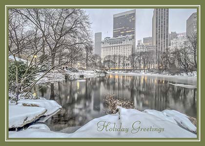 Central Park Winter Morning Holiday Card