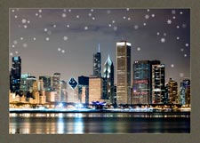Chicago Winter Night Holiday Card