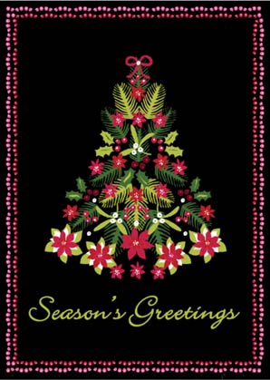 Poinsettia Tree (BCF1322) Charity Christmas Card