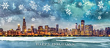 Chicago Winter Skyline Holiday  ...