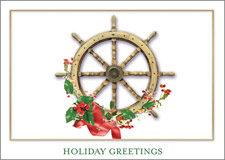 Nautical Wheel Holiday Card