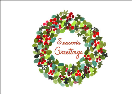 Berry Berry Wreath Cancer Research Charity Holiday Card