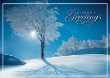 Sky Blue Holiday Greeting Card