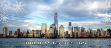 Manhattan Business Panorama Holiday Card
