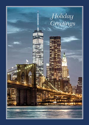 Freedom Tower at Dusk Holiday Card