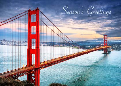Golden Gate Bridge Skyline Holiday Card