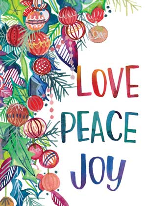 Love Peace Joy Charity Holiday Card