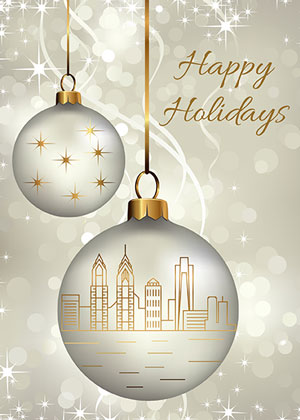 Philadelphia Ornaments Holiday Greetings Card