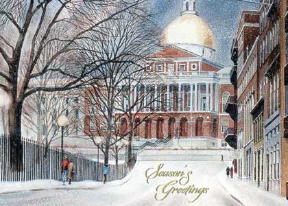 Boston Capitol Statehouse Holiday Card