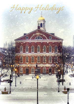 Boston Faneuil Hall and Old Massachusetts State House Holiday Card