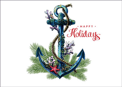 Anchor Greetings Nautical Holiday Card