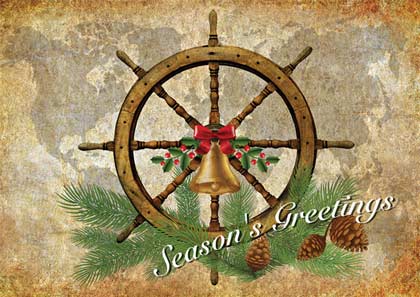 Nautical Greetings Christmas Holiday Cards