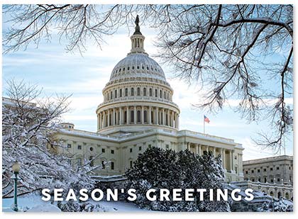 Snow On The Hill U.S. Capitol Washington DC Holiday Cards