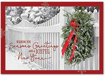Garden Gate Seasons Greetings Holiday Card