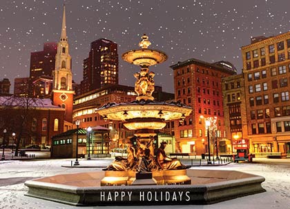 Boston's Brewer Fountain Holiday Card