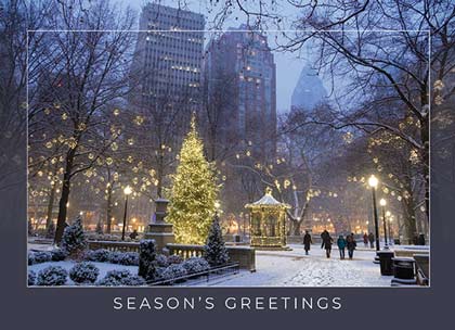 Philadelphia Rittenhouse Square Holiday Lights Christmas Card