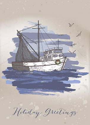 Fishing Boat Christmas Card