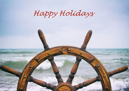 Seaside Greetings Nautical Holiday Card
