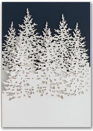 Winter Forest Laser Cut Holiday Cards