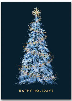 Frosty Tree Festive Christmas Holiday Card
