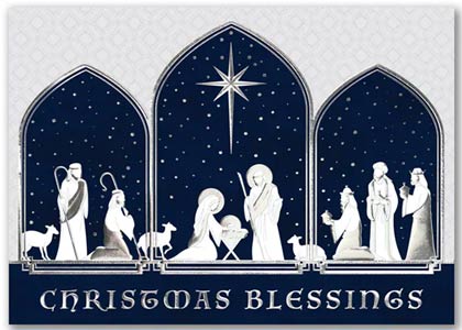 Heavenly Blessings Religious Christmas Card