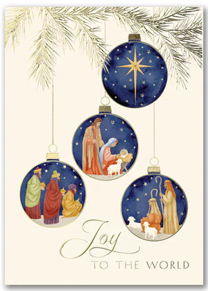 Joyous Watercolor Religious Christmas Card
