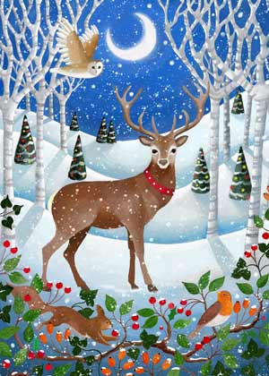 Winter Stag Charity Holiday Card supporting EcoHealth Alliance 
