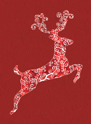 Leaping Stag (BCF1015) Charity Holiday Card