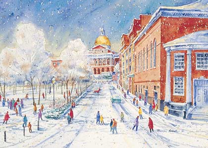 Boston Park Street Winter Holiday Card